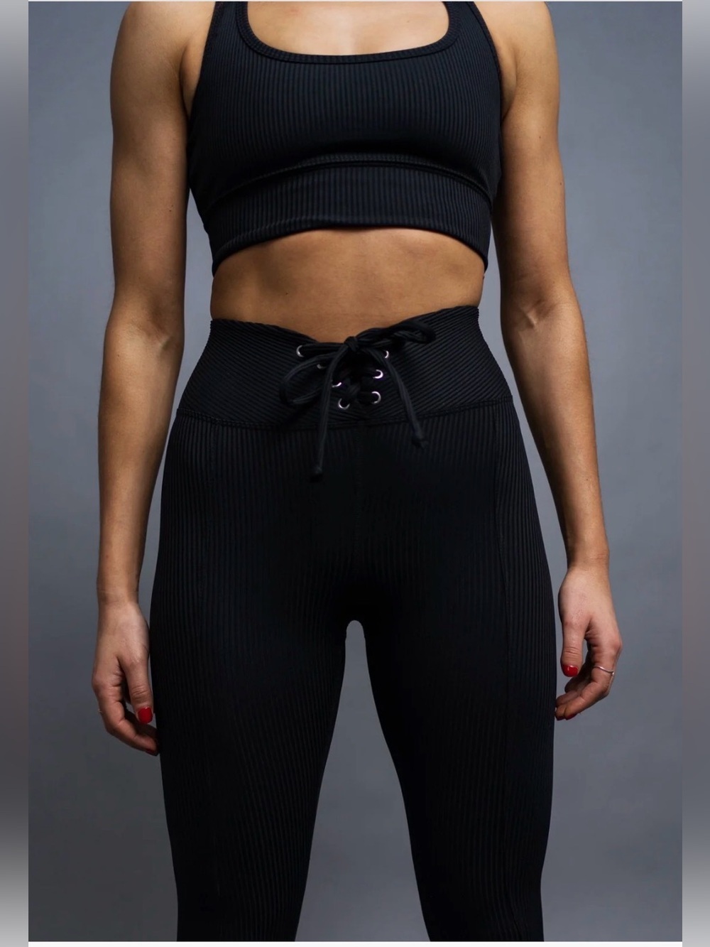 YEAR OF OURS RIBBED BLACK FOOTBALL LACE UP SET- SIZE S